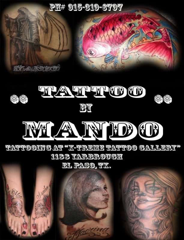 COME HIT ME UP AT X-TREME TATTOO GALLERY FOR YOUR NEXT WORK OF ART, 