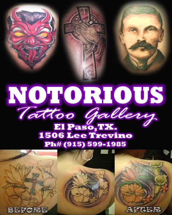 NOTORIOUS TATTOO GALLERY OKAY, THEY ARE NOT FREE BUT YOU WILL GET A HELL 