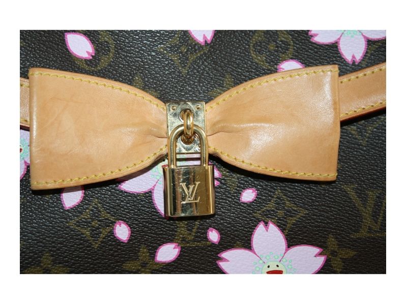Louis Vuitton Sac Retro Cherry Blossom Purse Bag Pink Brown Flower Smiley Face | eBay