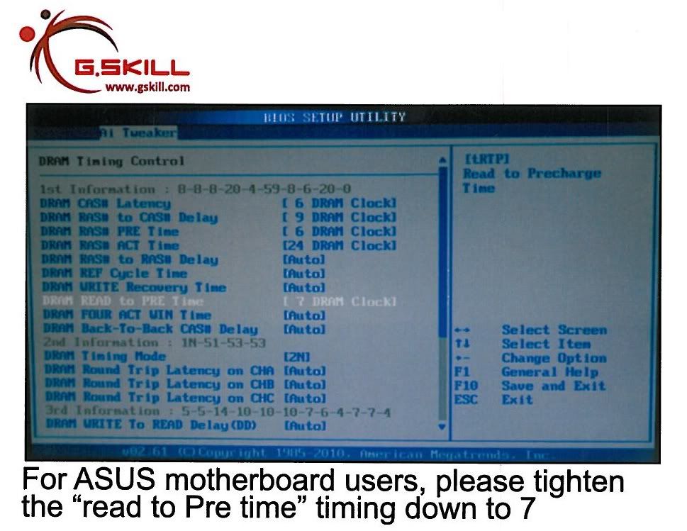 Received specific timing requirements from G.Skill for ASUS boards