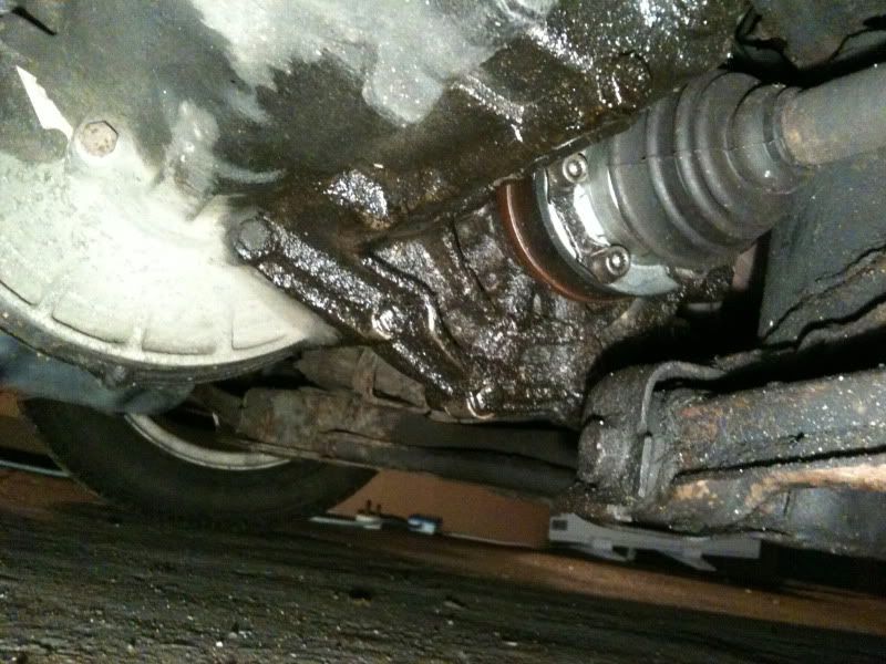 Suspect gearbox oil leak where from?