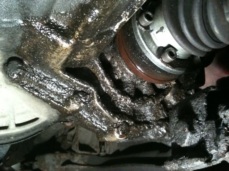Suspect gearbox oil leak where from?