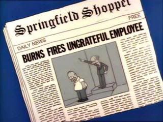 Monty burns fires Homer Jay Simpson