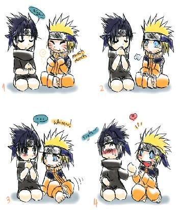 Sasunaru Sharing rice balls Pictures, Images and Photos