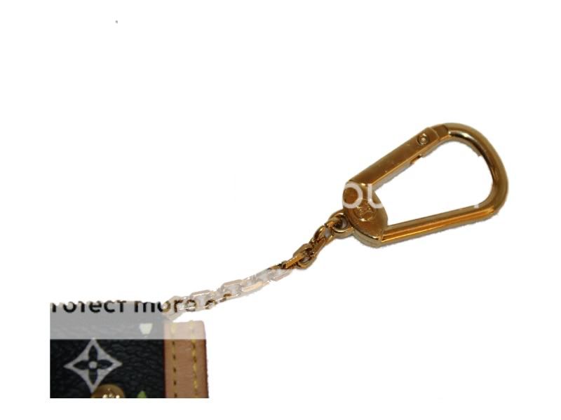   Vuitton Black Monogram Key Chain Cles Small Coin Pouch Purse  