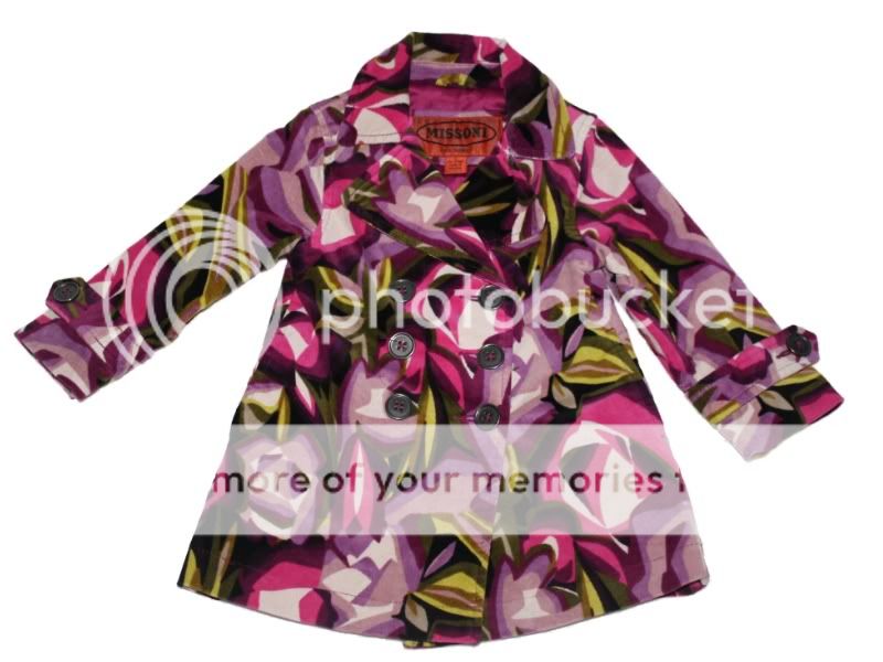 New Baby Girl Missoni for Target Jacket Coat Flowers Purple Size 18/24 