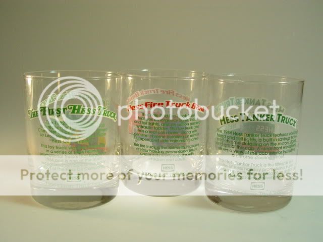 THREE HESS TRUCK COLLECTABLE BAR GLASSES HIGHBALL MINT  